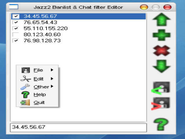 Jazz2 Banlist & Chat filter Editor