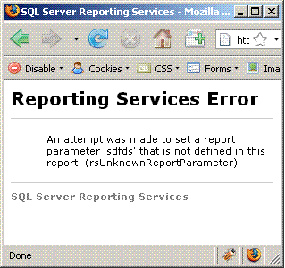 Reporting Services Error