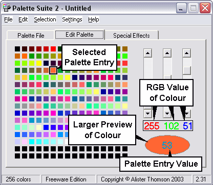 Edit Palette tab (With explanations)